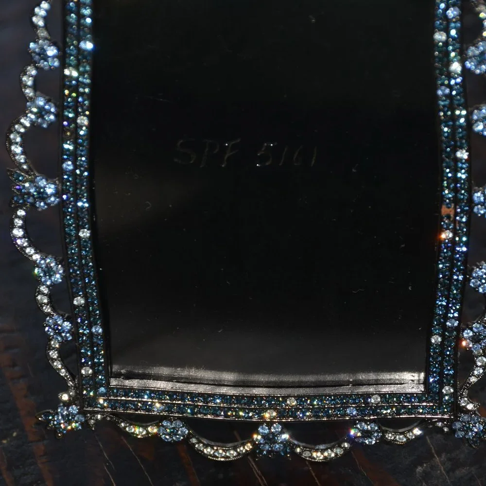 RARE JAY STRONGWATER BLUE ELIZABETH TIARA FLORAL FLOWER CRYSTAL ENAMEL FRAME
